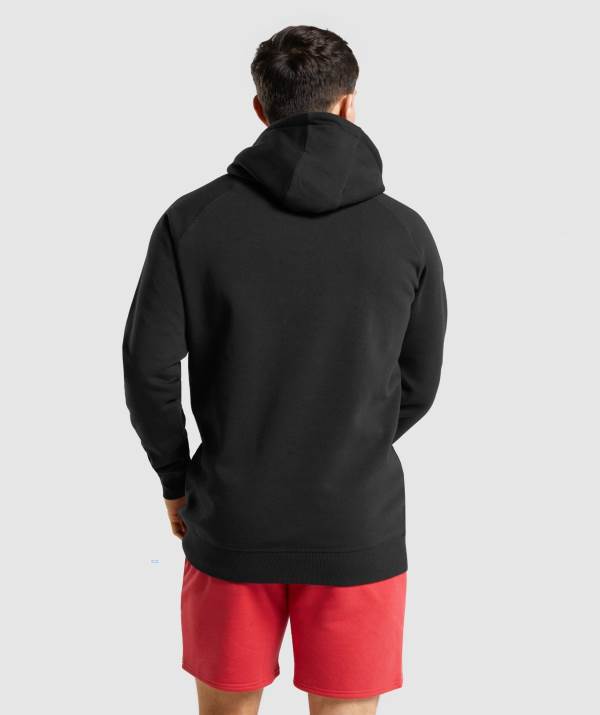 Panske Mikiny S Kapucňou Gymshark Legacy Čierne Biele | YL2895673